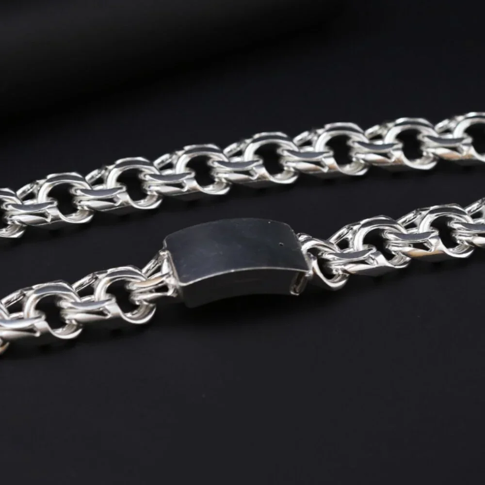 Handmade .925 Sterling Silver China Link Chain 26” | 374.7g Solid Silver - Picture 5 of 7
